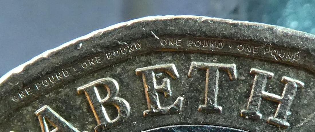 A one-pound coin.